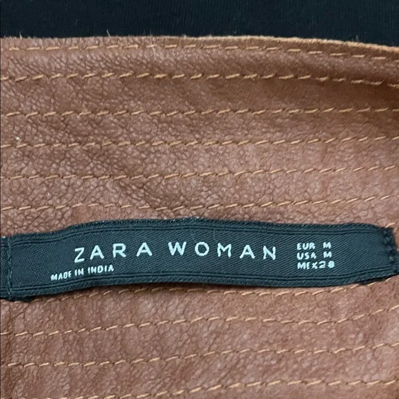 Zara Brown Leather Skirt- Medium EUC - Picture 2 of 2